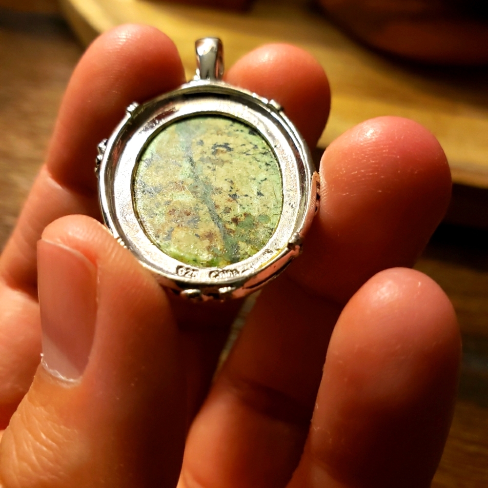 Vintage Sterling Silver Green Stone Road Gem